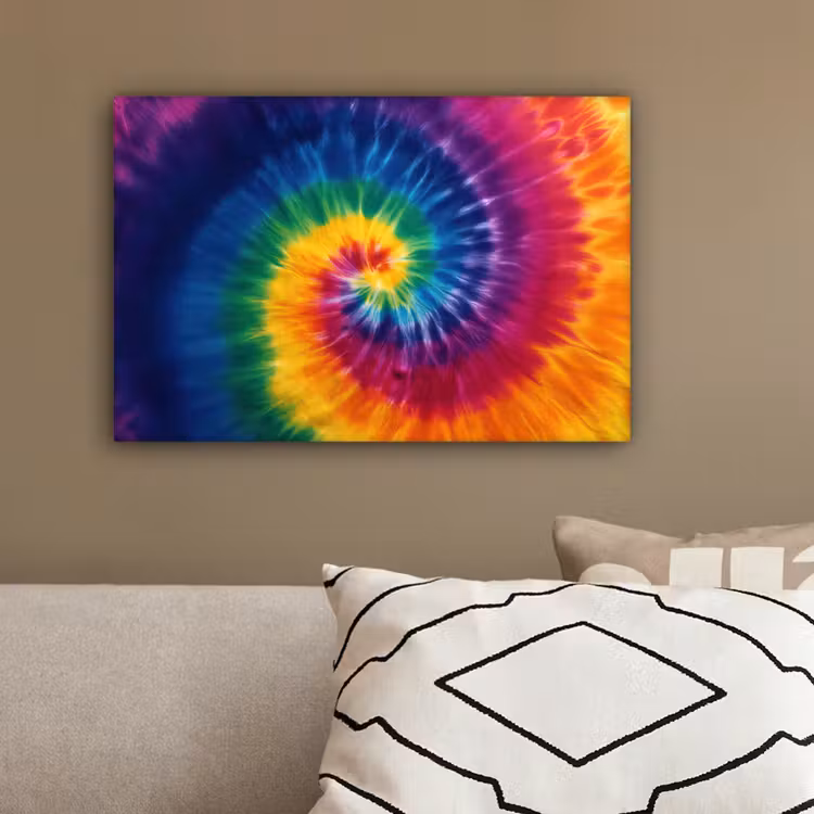 Regenboogkleuren - Spiraal - Kleurrijk canvas 2cm klein -sfeer3