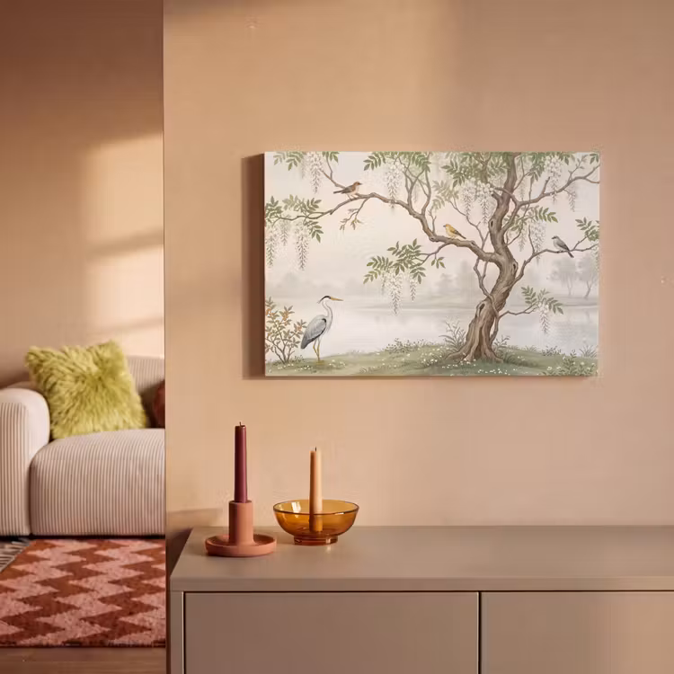 Reiger - Landschap - Groen canvas 2cm klein -sfeer1