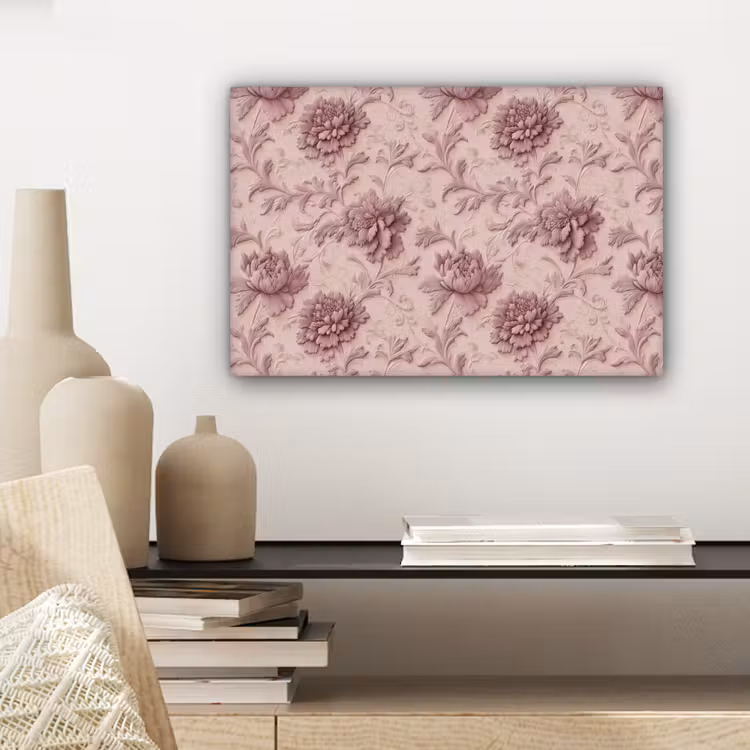 Reliëf - Pioenrozen - Roze canvas 2cm klein 34 -sfeer6