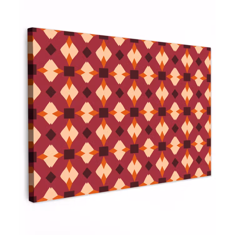 Retro - Patroon - Kleurrijk canvas 2cm klein 34 -z3d