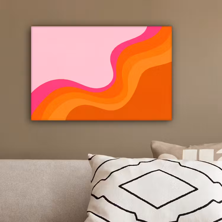 Retro - Waves - Kleurrijk canvas 2cm klein -sfeer3