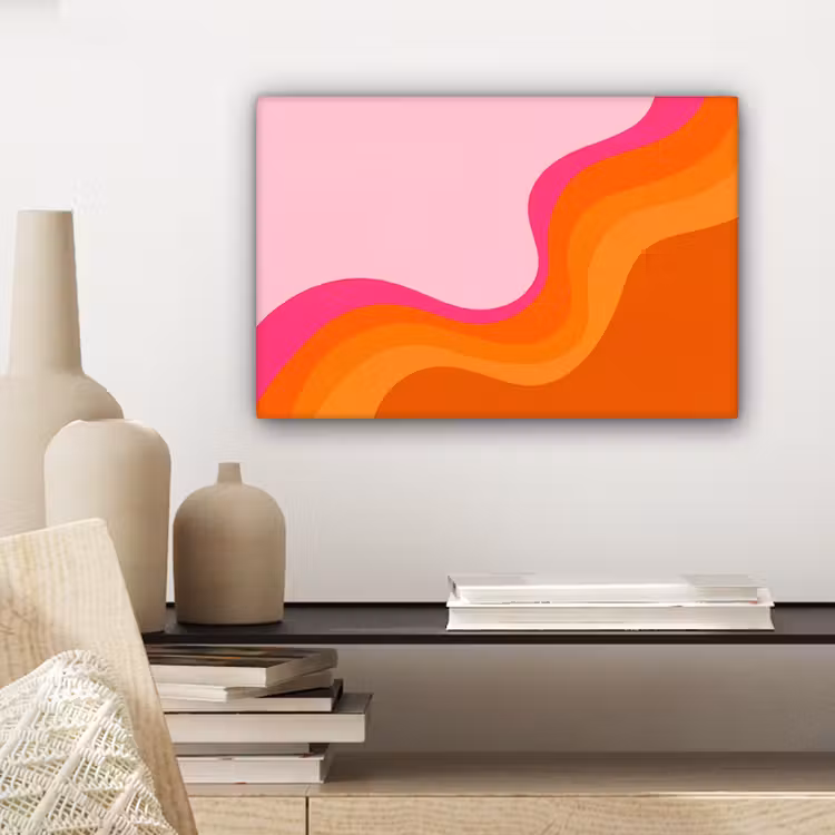 Retro - Waves - Kleurrijk canvas 2cm klein -sfeer6