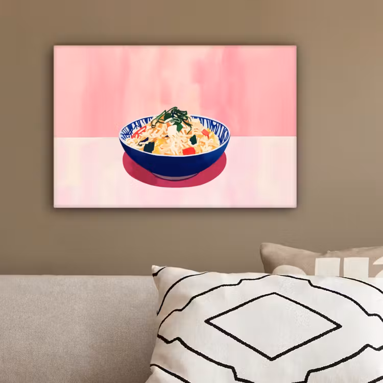 Rijst - Illustratie - Kom - Groente canvas 2cm klein -sfeer3