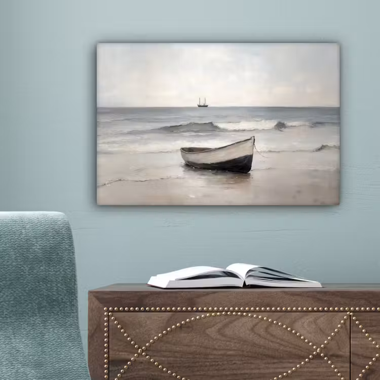 Roeiboot - Zee - Horizon canvas 2cm klein -sfeer4