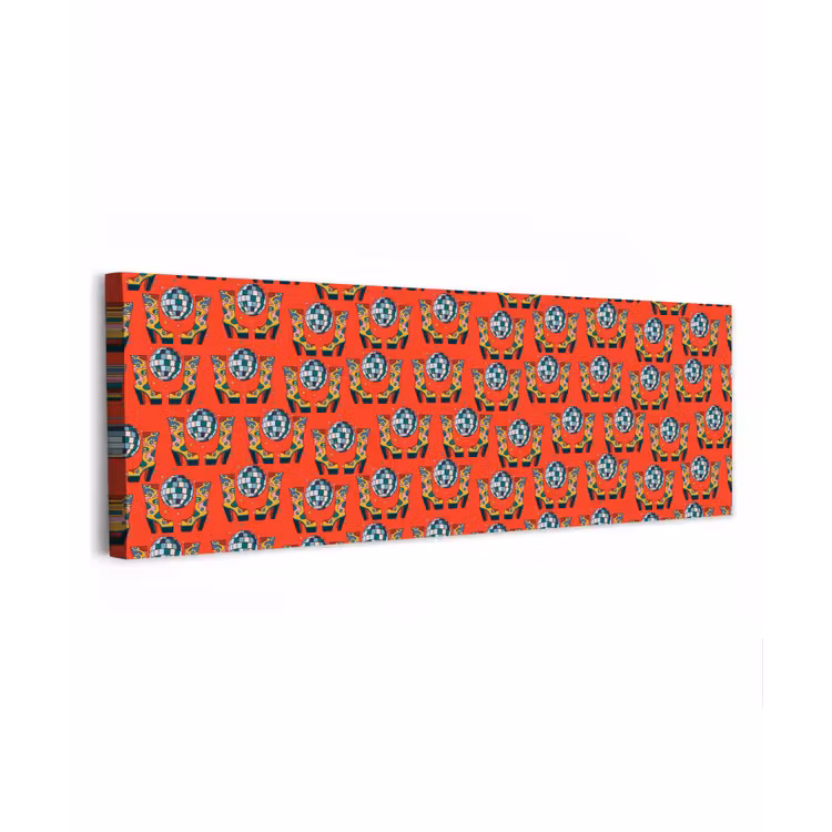 Rood - Disco - Patroon canvas 2cm klein 828 -z3d