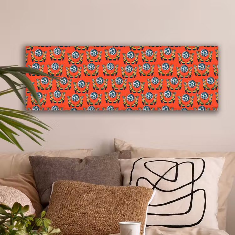 Rood - Disco - Patroon canvas 2cm klein 828 -sfeer1