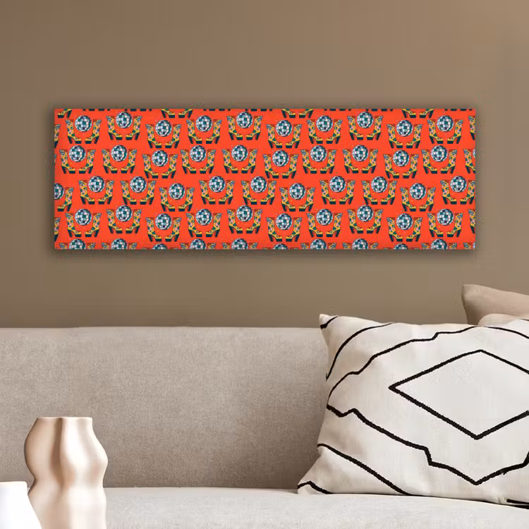 Rood - Disco - Patroon canvas 2cm klein 828 -sfeer3