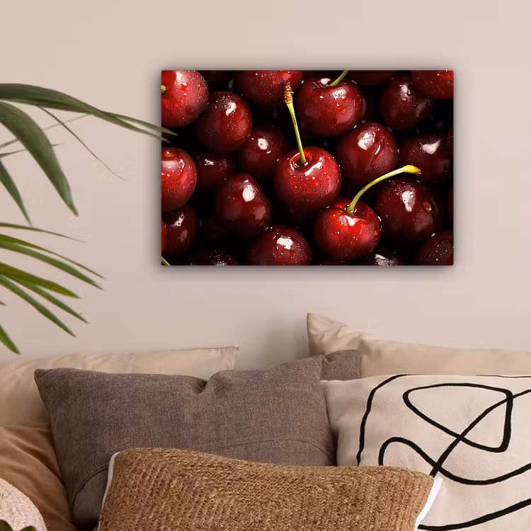 Rood - Fruit - Kersen canvas 2cm klein -sfeer1