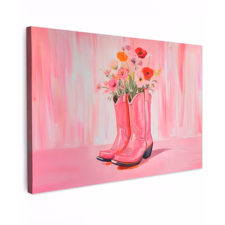 Roze - Bloemen - Cowboy canvas 2cm klein -z3d