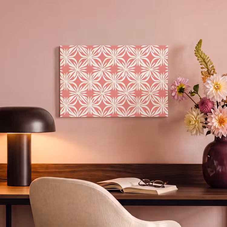 Roze - Bloemenmotief - Wit - Modern canvas 2cm klein 34 -sfeer4