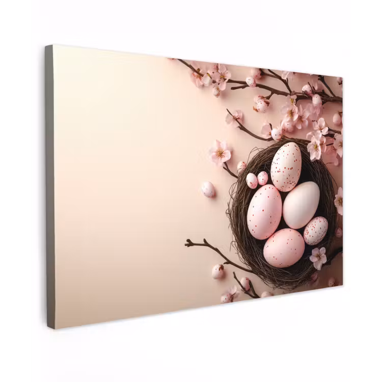 Roze - Bloesems - Eieren canvas 2cm klein -z3d