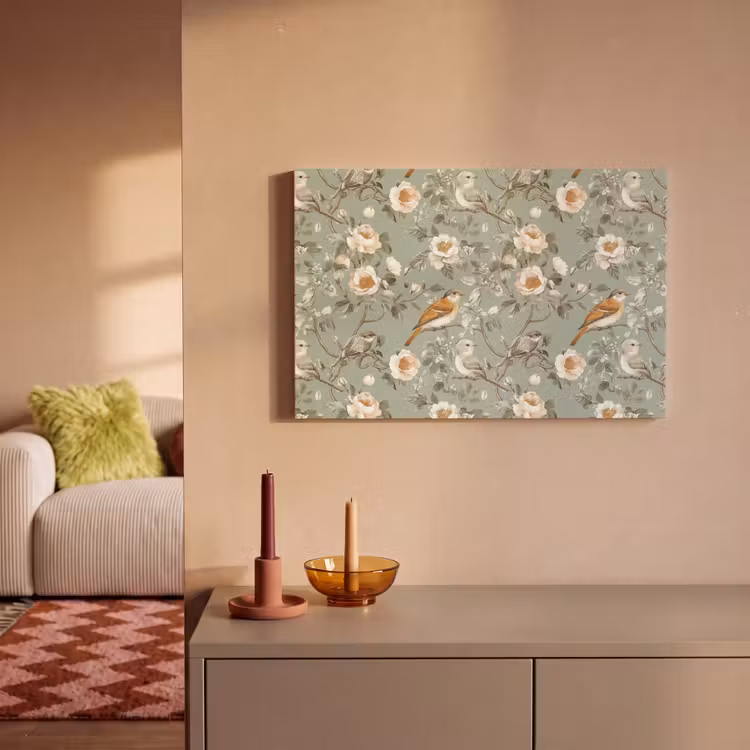 Roze - Vogels - Kleurrijk canvas 2cm klein 34 -sfeer1