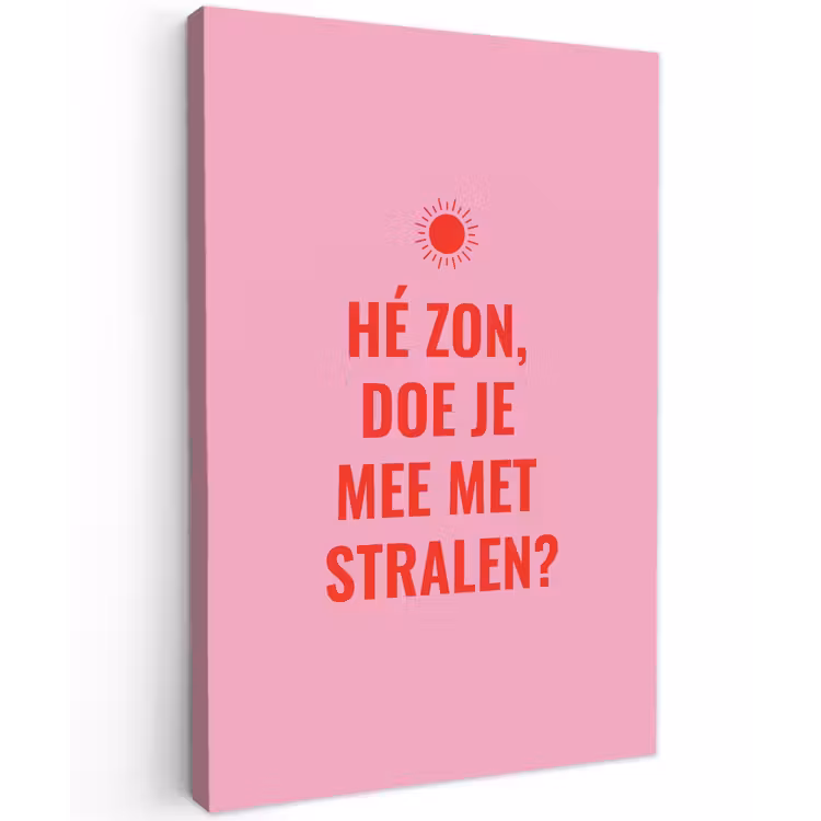 Roze - Zon - Quote canvas 2cm klein -z3d