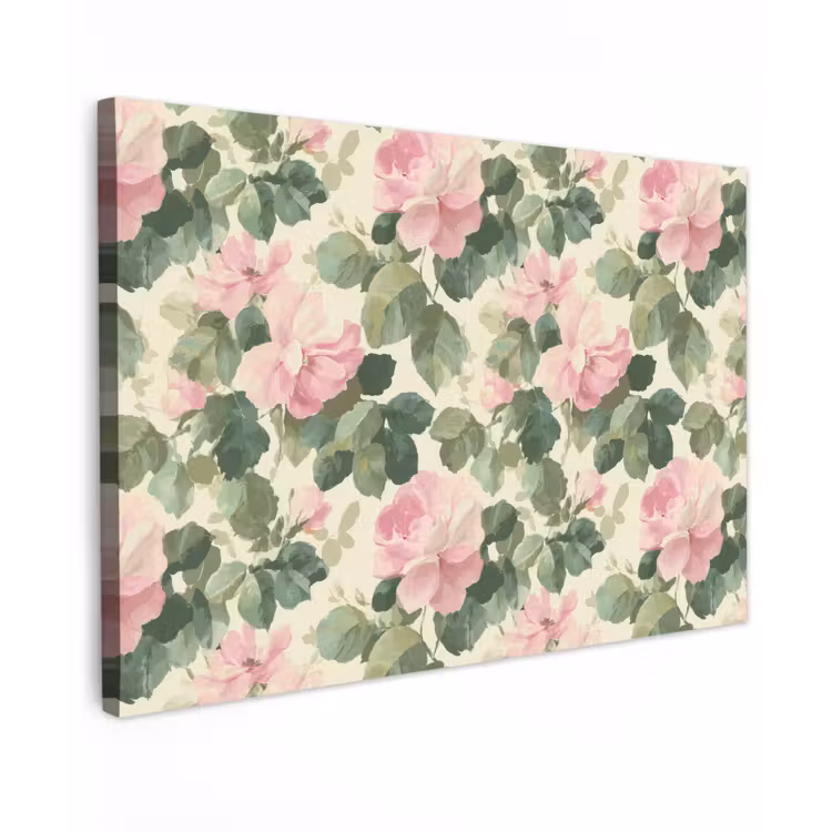 Rozen - Botanisch - Roze canvas 2cm klein 34 -z3d