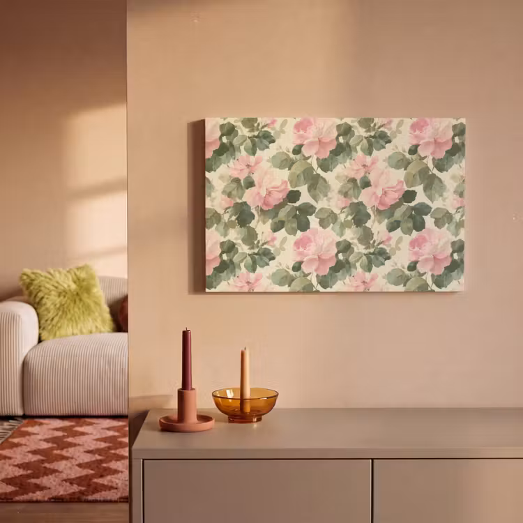 Rozen - Botanisch - Roze canvas 2cm klein 34 -sfeer1