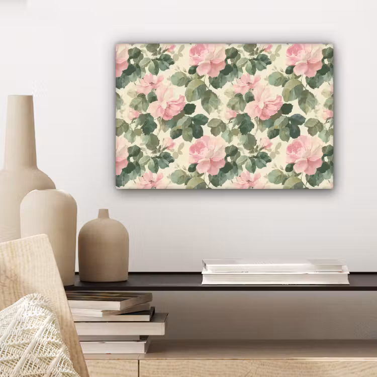 Rozen - Botanisch - Roze canvas 2cm klein 34 -sfeer6