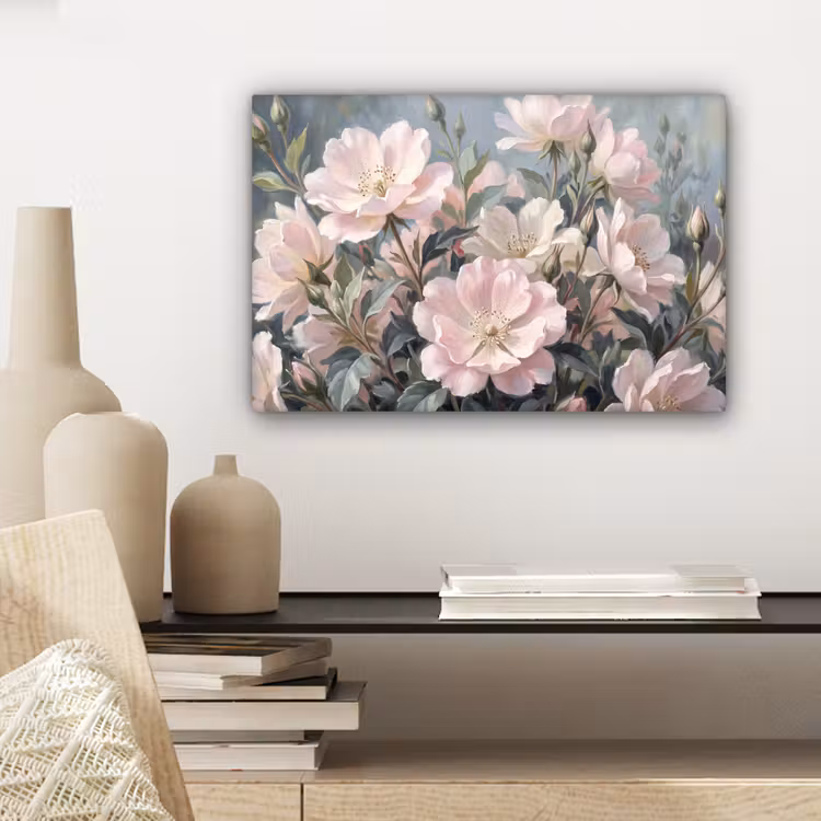 Rozen - Illustratie - Roze canvas 2cm klein -sfeer6