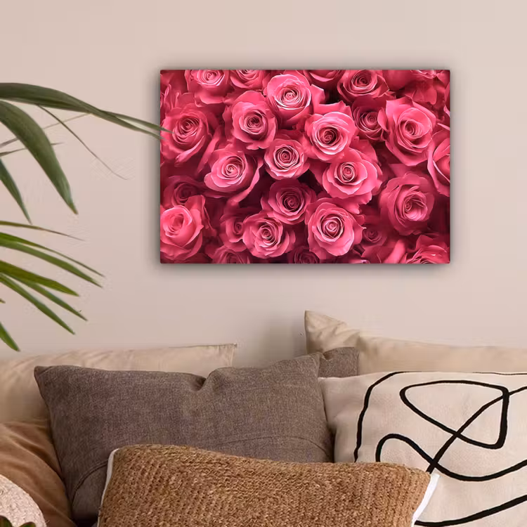 Rozen - Pink - Bloem canvas 2cm klein -sfeer1
