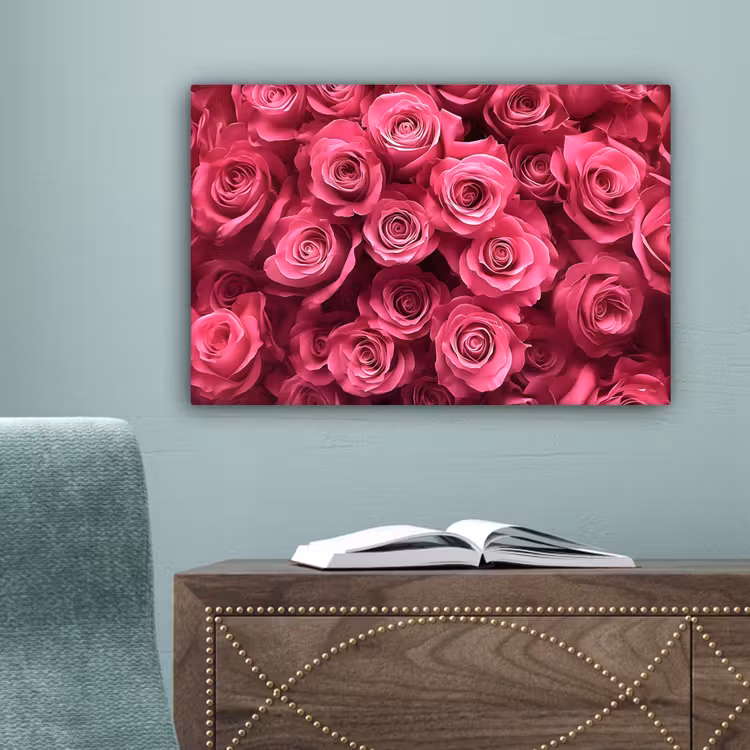 Rozen - Pink - Bloem canvas 2cm klein -sfeer4
