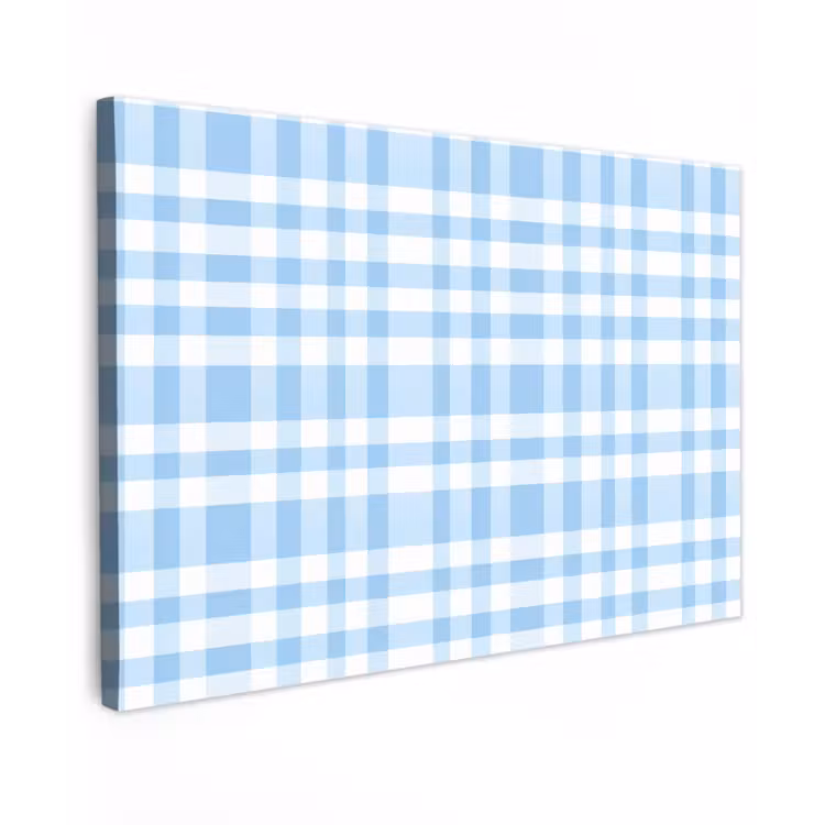 Ruit - Patroon - Blauw canvas 2cm klein 34 -z3d