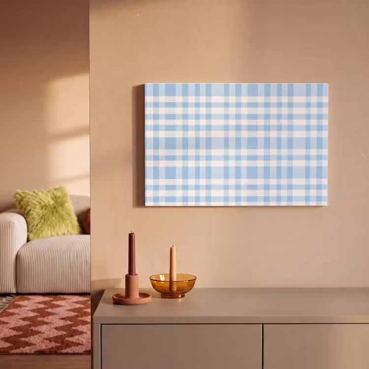 Ruit - Patroon - Blauw canvas 2cm klein 34 -sfeer1