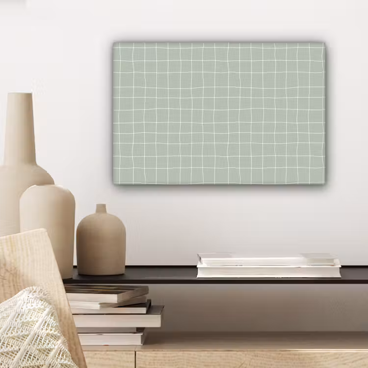Ruitpatroon - Golvend - Groen canvas 2cm klein 34 -sfeer6
