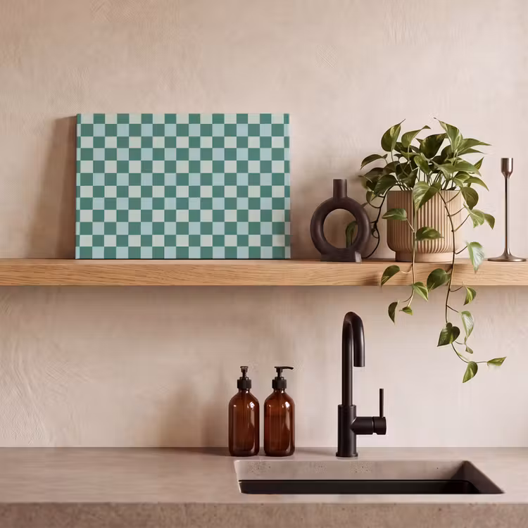 Schaak - Klassiek - Groen canvas 2cm klein 34 -sfeer3