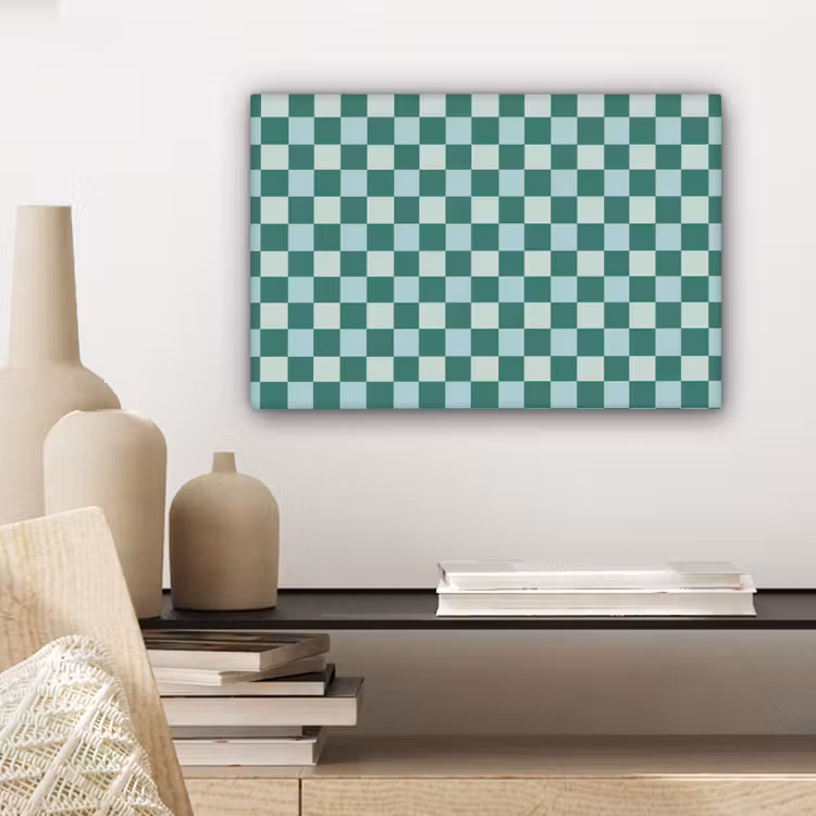 Schaak - Klassiek - Groen canvas 2cm klein 34 -sfeer6