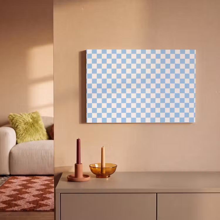 Schaakbord - Klassiek - Blauw canvas 2cm klein 34 -sfeer1