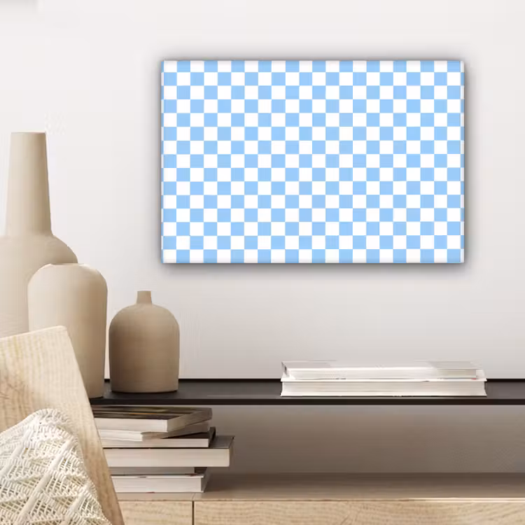 Schaakbord - Klassiek - Blauw canvas 2cm klein 34 -sfeer6