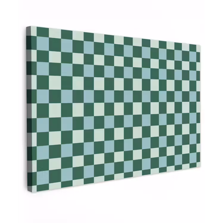 Schaakbord - Klassiek - Groen canvas 2cm klein 34 -z3d
