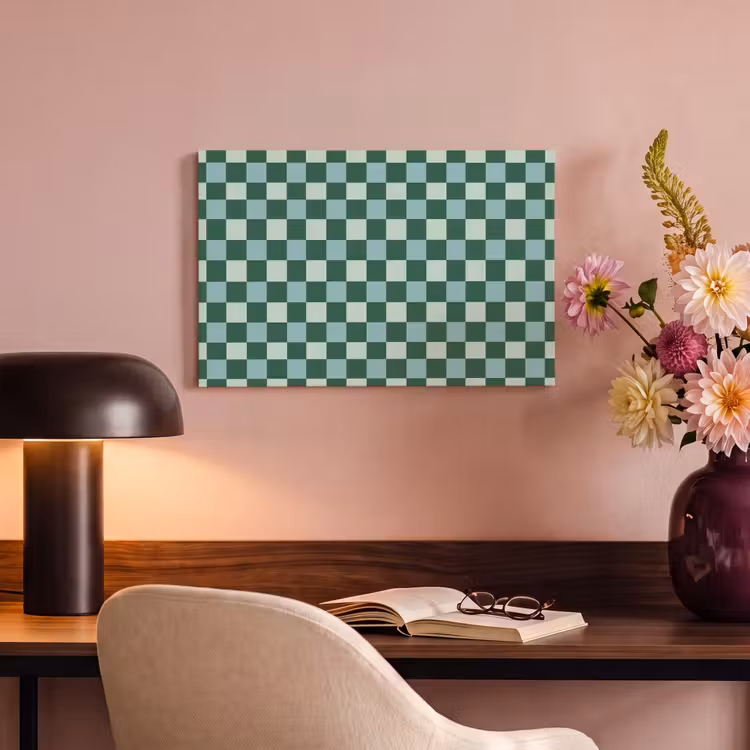 Schaakbord - Klassiek - Groen canvas 2cm klein 34 -sfeer4
