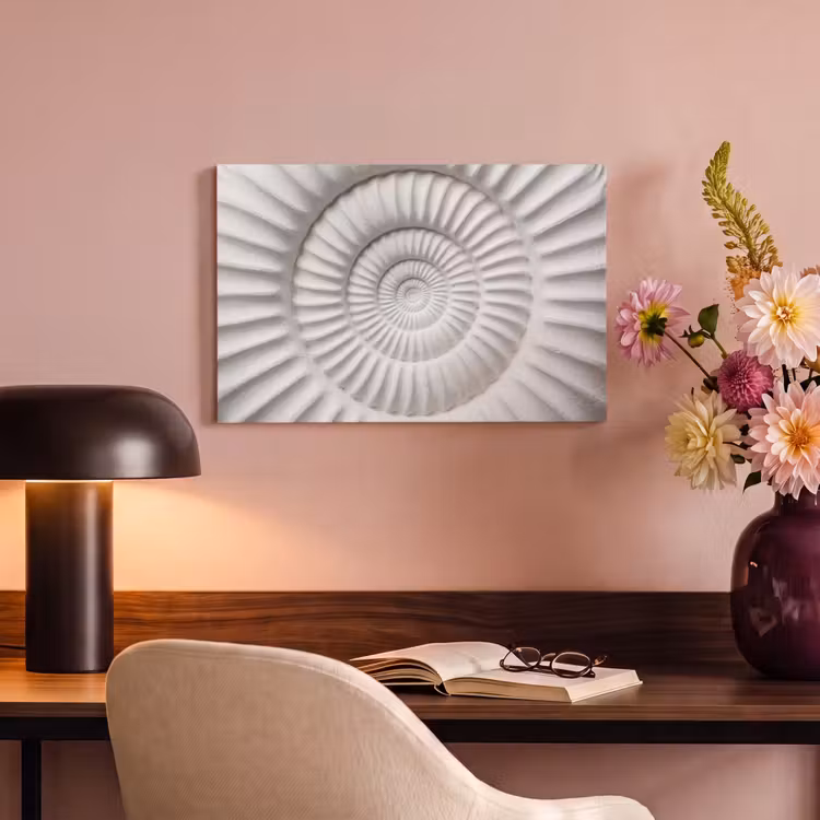 Schelp - Spiraal - Wit canvas 2cm klein -sfeer4