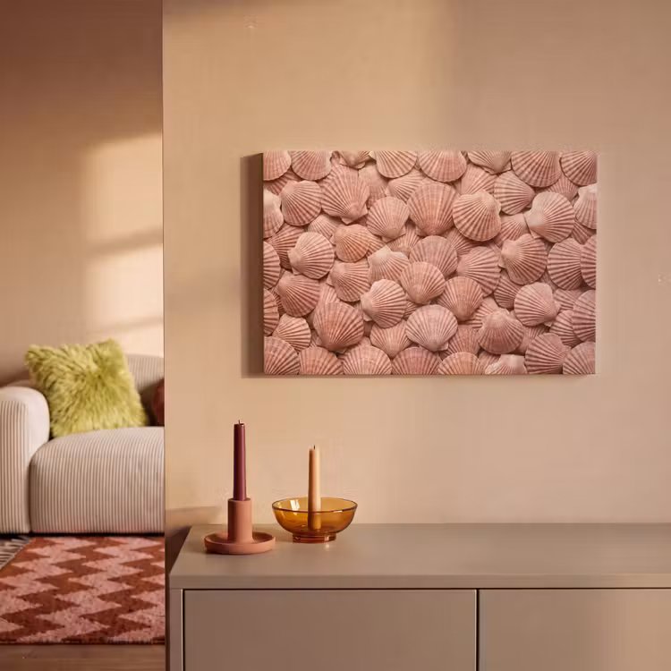Schelpen - Patroon - Roze canvas 2cm klein -sfeer1