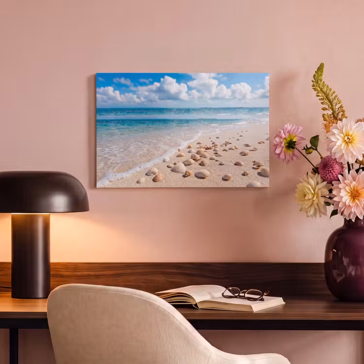Schelpen - Strand - Natuur - Beige canvas 2cm klein -sfeer4