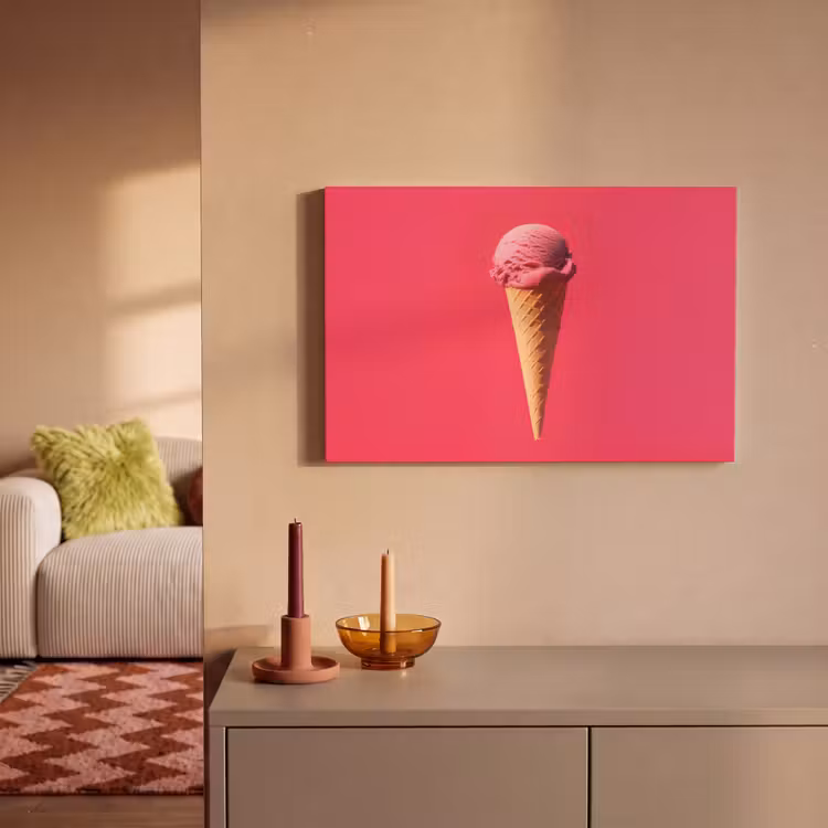 Schepijs - Roze - Hoorntje canvas 2cm klein -sfeer1