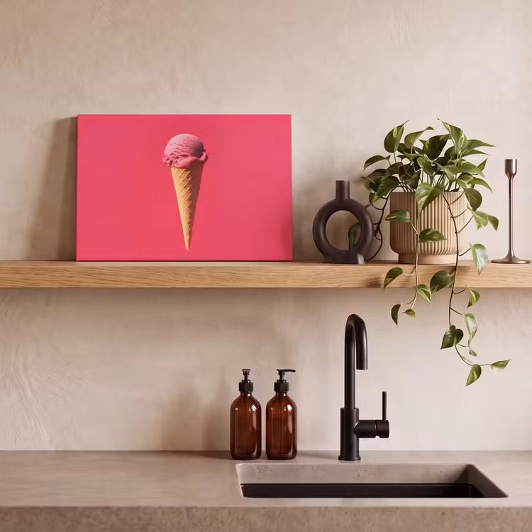 Schepijs - Roze - Hoorntje canvas 2cm klein -sfeer3