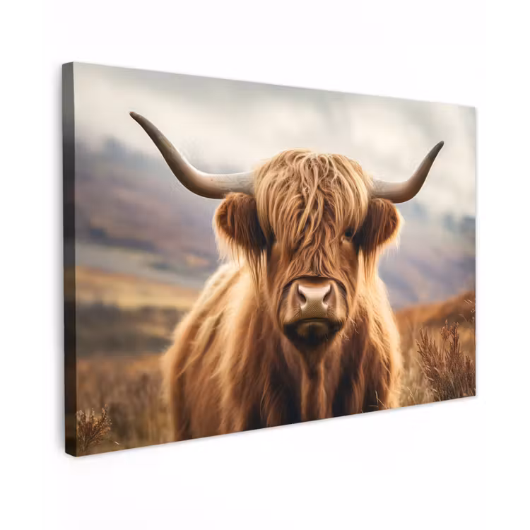 Schotse hooglander - Landschap - Dier canvas 2cm klein -z3d