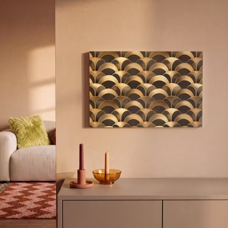 Schubben - Structuur - Goud canvas 2cm klein 34 -sfeer1