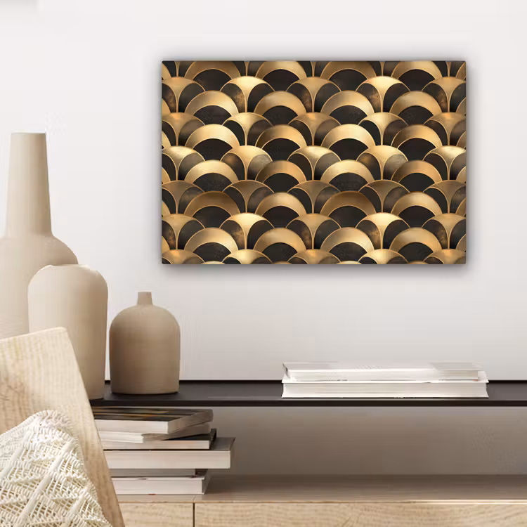 Schubben - Structuur - Goud canvas 2cm klein 34 -sfeer6