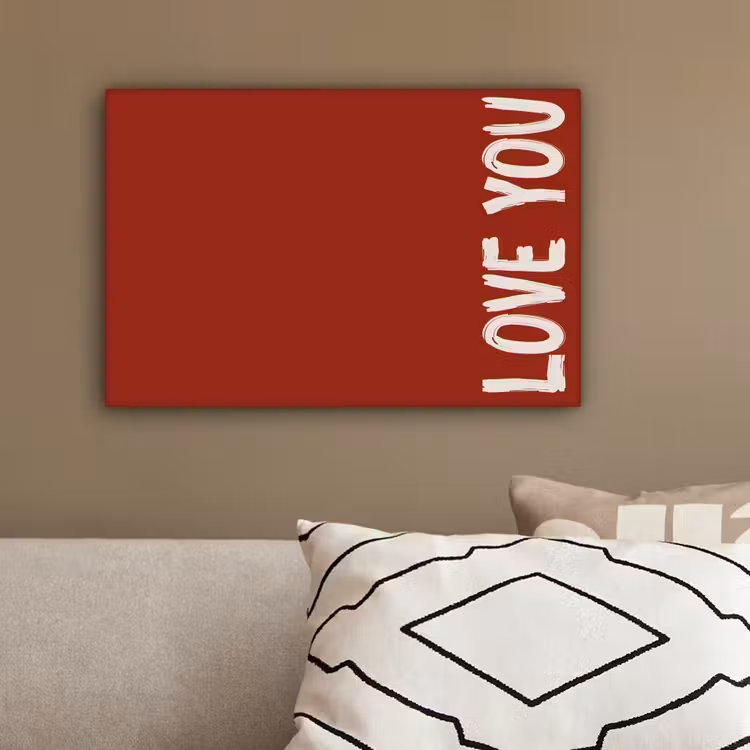 Schuin - Loveyou - Rood canvas 2cm klein -sfeer3
