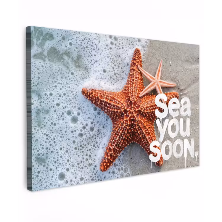 Sea you soon - Zeester - Zee canvas 2cm klein -z3d