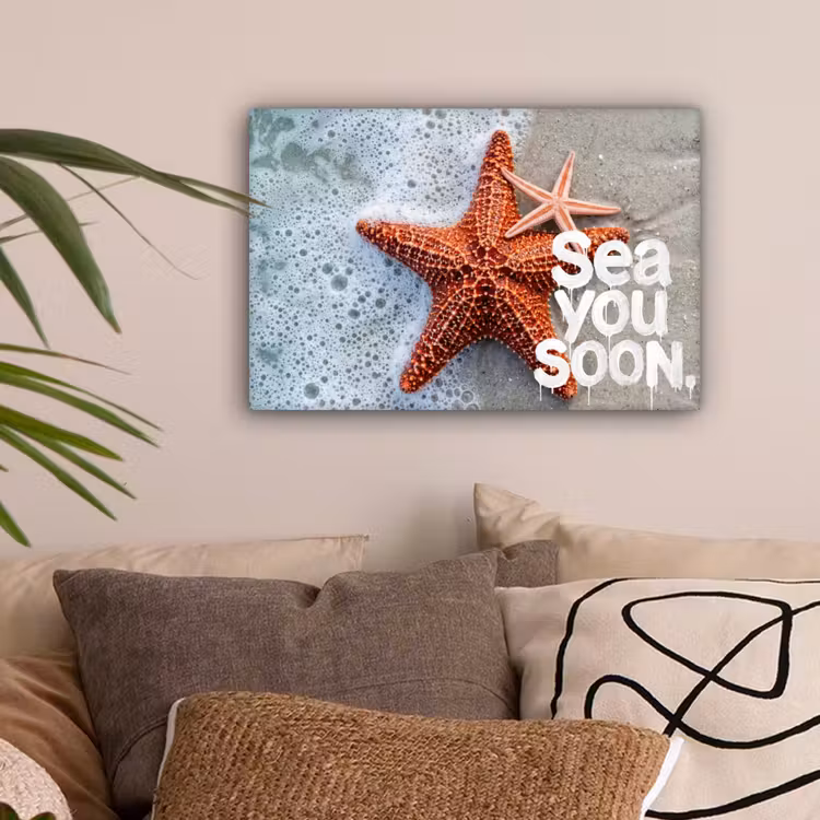Sea you soon - Zeester - Zee canvas 2cm klein -sfeer1