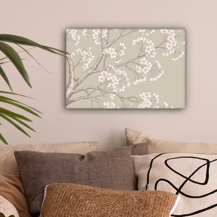 Sereen - Bloesem - Wit canvas 2cm klein -sfeer1