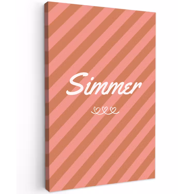 Simmer - Hartjes - Strepen - Roze canvas 2cm klein -z3d