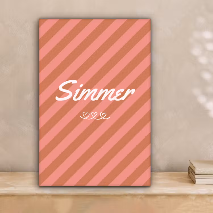 Simmer - Hartjes - Strepen - Roze canvas 2cm klein -sfeer1