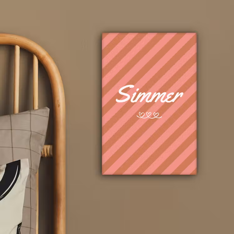 Simmer - Hartjes - Strepen - Roze canvas 2cm klein -sfeer3