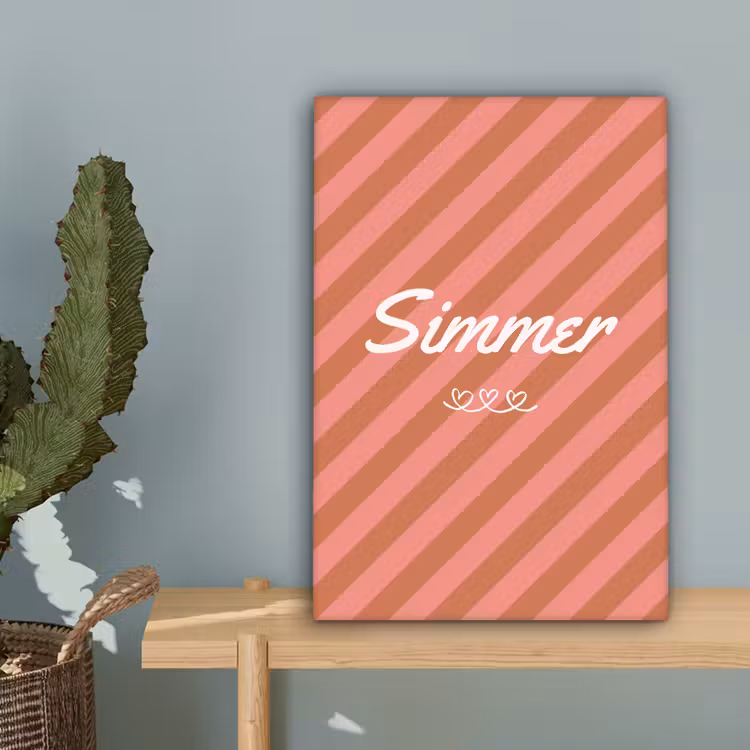 Simmer - Hartjes - Strepen - Roze canvas 2cm klein -sfeer4