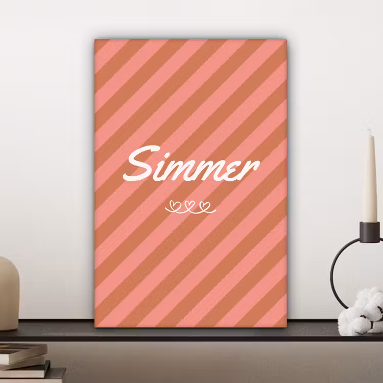 Simmer - Hartjes - Strepen - Roze canvas 2cm klein -sfeer6