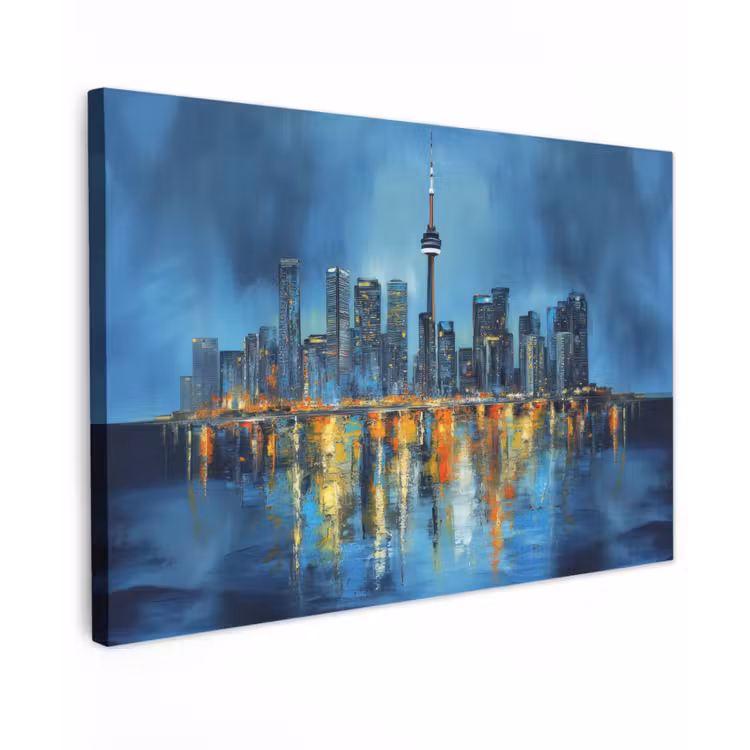 Skyline Toronto - Water - Stadslichten - Toren canvas 2cm klein -z3d